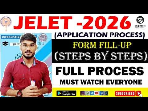 JELET 2026 Online Application Step by Step | JELET 2026 Online Application?🤔Full Details #jelet2026