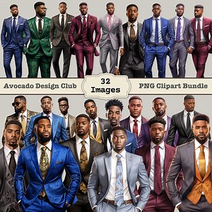 Black Man Clipart, African American Suit Clipart Bundle, Business Attire Clipart, Man in Suit Clipart, Male Clipart, Men of Color, Digital - Etsy
