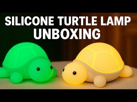Silicone Turtle Lamp Unboxing | Cute Night Light Review & Demo (Glow Test!)