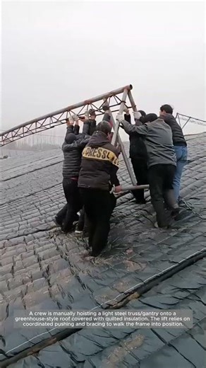 Hand-Hoisting a Roof Truss