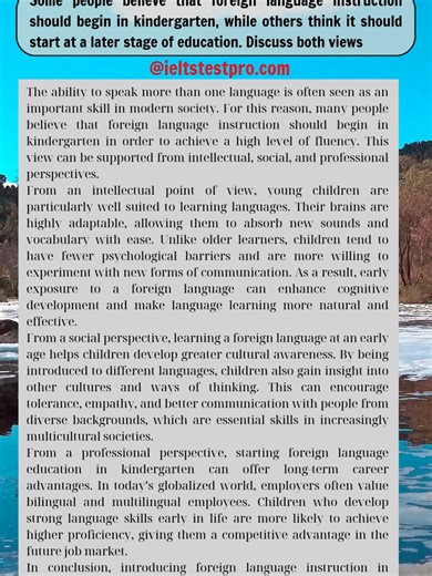 Daily IELTS Writing task 2 - Topic: Discussion - Language and Education Band score: 8 Come to ielts-testpro.com for more exciting IELTS exercises daily #ieltstestpro #estudyme #ielts #hoccungtiktok #ieltswriting