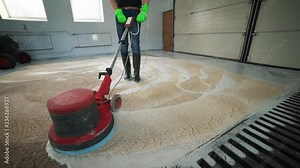 Automatic washing and cleaning of carpets. Industrial line for washing carpets.