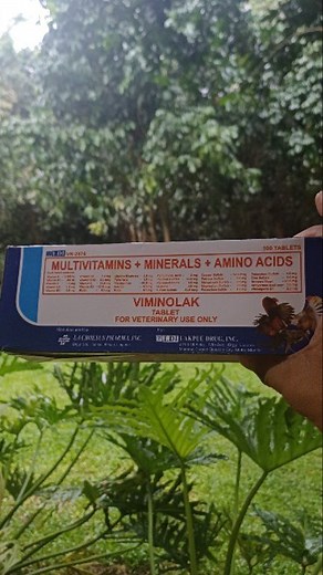 30 components of Vitamins #Viminolak tablet is a food supplement and multivitamin combination designed for gamefowl, providing energy for growth, vigor, and stamina. It also helps improve musculo-skeletal reflexes and is used to #prevent #bleeding problems in fighting cocks. | Choy Manliquez