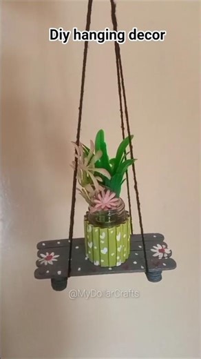 Diy hanging wall decor idea | easy artificial planter🌿#diy #trending #craft #handmade #song