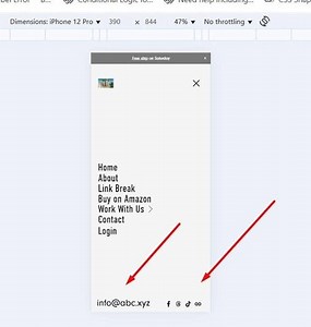 [Share] How to add email – social icons to bottom of mobile menu
