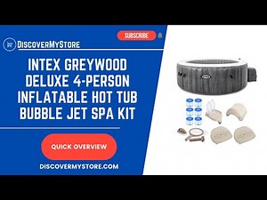 Intex Greywood Deluxe 4 Person Inflatable Hot Tub Bubble Jet Spa Kit