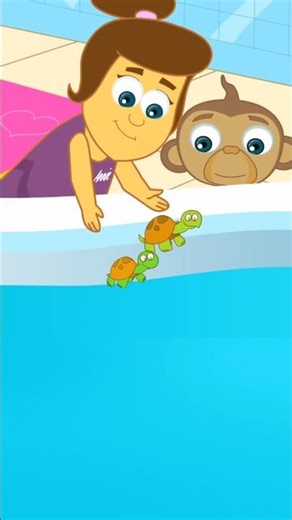 🐢❤️ I Have Two Little Turtles #shorts #childrensongs #childrenslearning #childrenscartoons