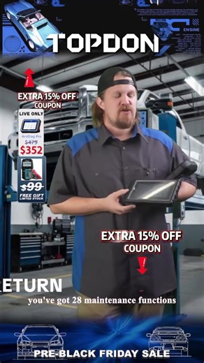 TOPDON AD800BT 2 OBD2 Scanner, Bi-Directional Control Full Systems Automotive Scan Tool with 28 Services, Injector Coding, Diagnostic Tool All Vehicles, FCA AutoAuth, CANFD