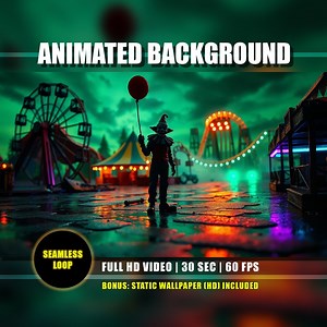 Animated Background - Creepy Carnival With Scary Clown, Spooky Haunted Halloween Live Wallpaper, Twitch Youtube Vtuber Stream Overlay Loop - Etsy Australia
