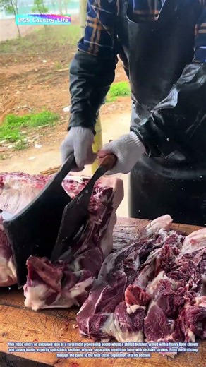 Blade and Bone: How a Heavy Cleaver Breaks Down Pork for the Market