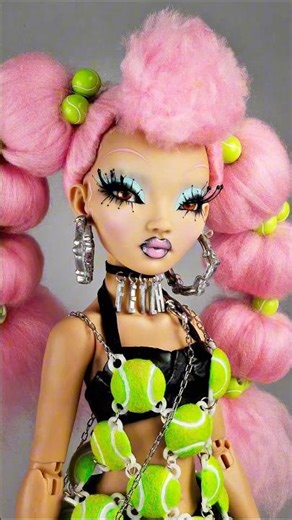 She’s so “Fetch” 🐩 My Pink Poodle collection is live at ‪@HighriseApp‬ #pidgindoll #dolls #doll #art