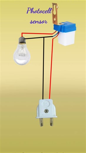 Automatic on/off Light Wiring diagram #shorts