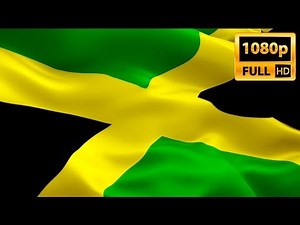 ‎Jamaican‎ flag video waving in wind. Realistic Kingston Flag background. Jamaica flag Full HD