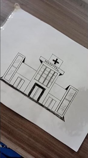 How to Draw a Hospital | Easy Pencil Sketch for Beginners #hospitaldrawing, #easydrawing, #drawing