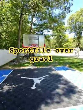 Sport court tile over gravel