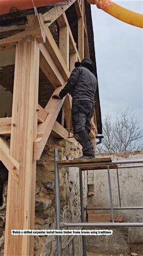 Master Carpenter Builds Massive Timber Frame Braces by Hand | Traditional Woodworking Skills