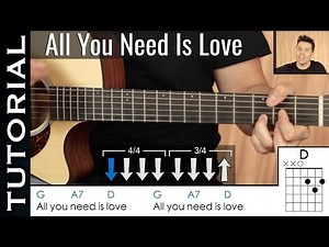 How to play All You Need Is Love by The Beatles on guitar chords