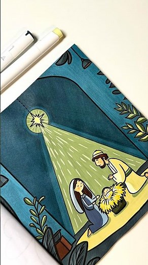 Peaceful Nativity Coloring — A Cozy Christmas Illustration