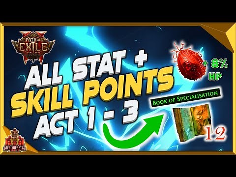 Path Of Exile 2 All Permanent Stat Upgrades & Extra Skill Point Locations - Act 1-3 Normal & Cruel