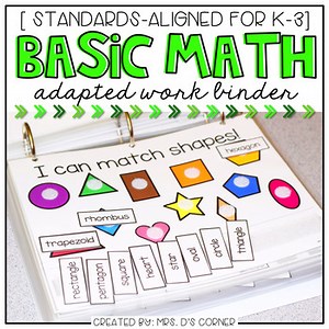 Basic Math Skills Adapted Work Binder® ( for Special Needs )