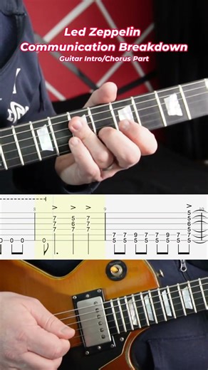 #Tutorial Led Zeppelin Communication Breakdown Intro/Chorus #guitar #guitarlesson #guitartutorial