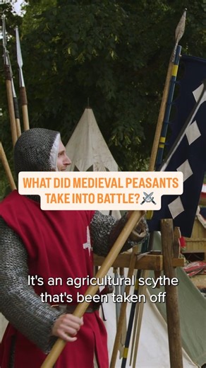 The 'War Scythe' was a popular weapon brought by poor farmers who had been recruited into a medieval army. Watch the full documentary on the @historyhit YouTube channel! #medieval #medievalhistory #battle #peasant #instahistory | Luke Tomes