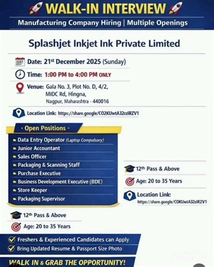 🚨 WALK-IN INTERVIEW ALER🔥 Direct Interview | Golden Opportunity | Don’t Miss!