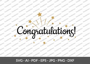 Congratulations, Celebration, Congratulatory, Congratulation Card, Digital Download, Cut File Cricut, Congratulations PNG, SVG, DXF - Etsy