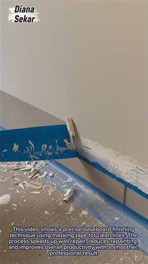 Clean Baseboard Finishing Technique | Fast & Neat Wall Repair Tutorial