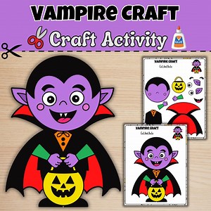 Vampire Craft | Halloween Cut and Paste Activity | October Art Project - Etsy Australia
