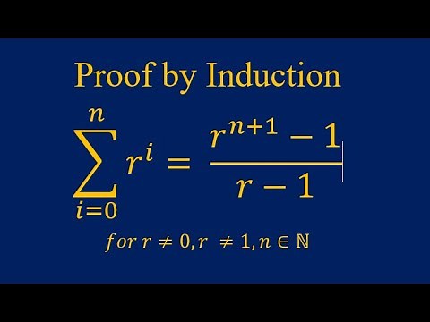 Proof by Mathematical induction, ∑r^i = (r^(n+1)-1)/(r-1) for r≠0,r ≠1,n∈N. Summation