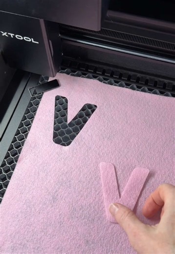 Cutting Felt For Embroidery Applique With My @xtoolofficial CO2 Laser ✨ XTool P2S 55w CO2 laser Power 25 / Speed 250 #co2laser #lasercutting #applique #machineembroidery #embroidery business
