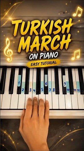 How to Play Turkish March on Piano 🎹 | Easy Piano Tutorial with Numbers #shorts