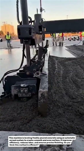 Automatic Concrete Screed Machine Leveling Wet Concrete | Satisfying Construction Process.
