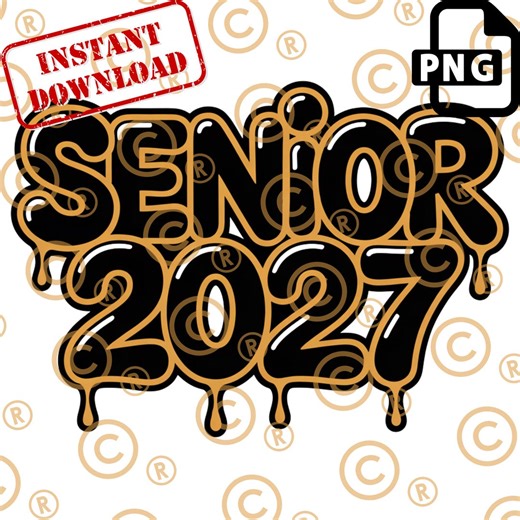Senior 2027 Graduation PNG, Black Gold Grunge Sublimation Design (digital Download) - Etsy