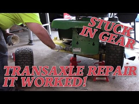 FIXED! PEERLESS TRANSAXLE REPAIR | STUCK IN GEAR | JOHN DEERE STX38