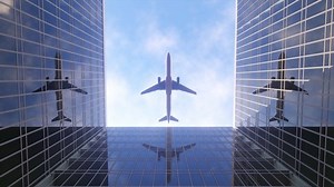 clip-1062712621-beautiful-animation-plane-flying-over-office-buildings