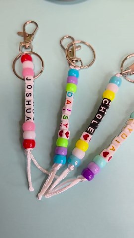Personalized Name Bead Keychain for Kindergarten Graduation – Student Backpack Charm - Etsy