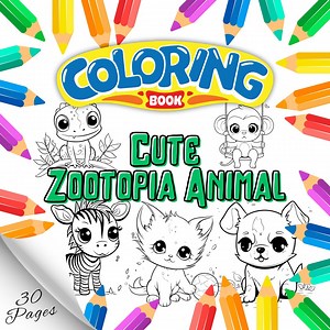 Cute Zootopia Animal Coloring Pages Instant Dowload Kids Activity - Etsy