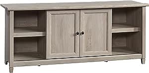Sauder Edge Water TV Credenza with Shelves & Sliding Doors, for TVs up to 65", Chalked Chestnut Finish