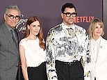 Eugene, Sarah and Dan Levy join and Deborah Divine at Good Grief premiere in LA