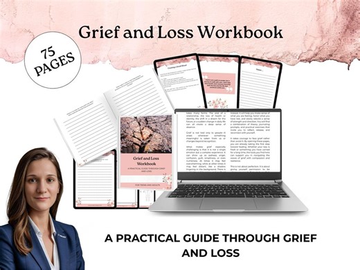 Grief and Loss Workbook for Teens and Adults, Grief Journal, Coping Skills, Therapy Worksheets, Healing Guide, Emotional, Stages of Grief - Etsy