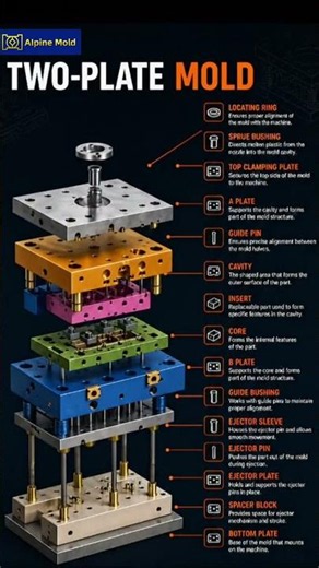 Here's every part of a Two-Plate Mold explained!