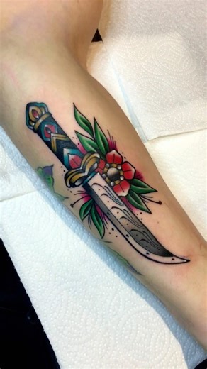 Traditional Dagger Tattoo
