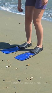 She got bored of her old diving flippers and turned them into modern shoes 👟 | Transformazing