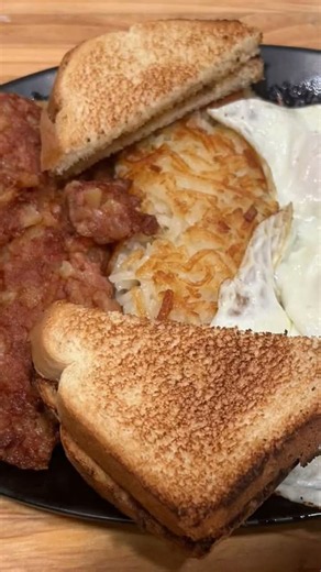 Corned Beef Hash, Hashbrowns, Over Easy Eggs And Toast
