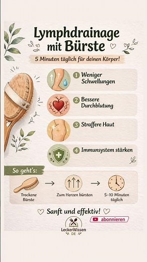 🌿 Lymphdrainage mit Bürste: 5 Minuten täglich für mehr Wohlbefinden!