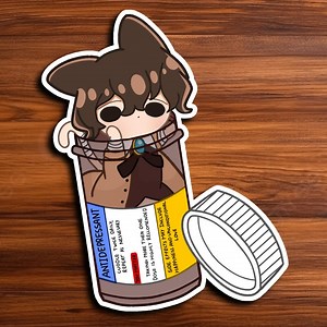 Cat Dazai in A Pill Bottle Sticker, Bungo Stray Dogs Anime Decal, Waterproof Matte Vinyl - Etsy