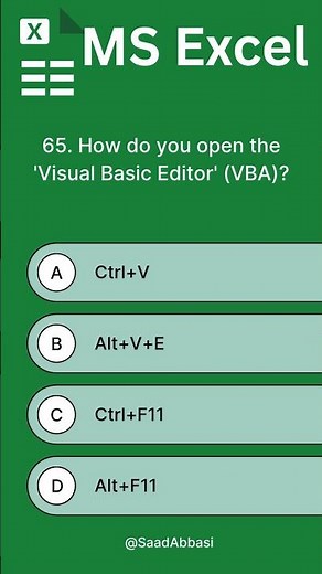 How do you open the 'Visual Basic Editor' VBA #exceltips #excelshortcuts