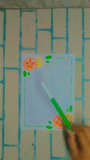 🍊how to make cute and aesthetic border design ideanew and different border design idea